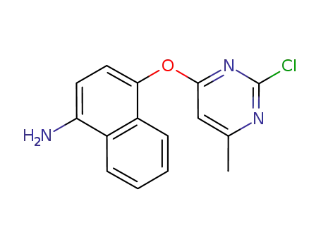 Molecular Structure of 591772-50-8 (1-Naphthalenamine, 4-[(2-chloro-6-methyl-4-pyrimidinyl)oxy]-)