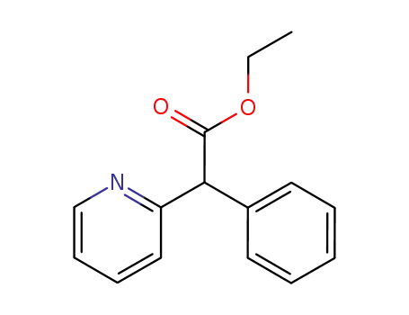 Molecular Structure of 79661-52-2 (2-Pyridineacetic acid, a-phenyl-, ethyl ester)
