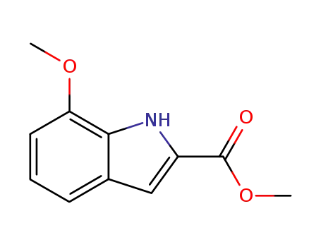 Molecular Structure of 84638-71-1 (METHYL 7-METHOXY-1H-INDOLE-2-CARBOXYLATE)