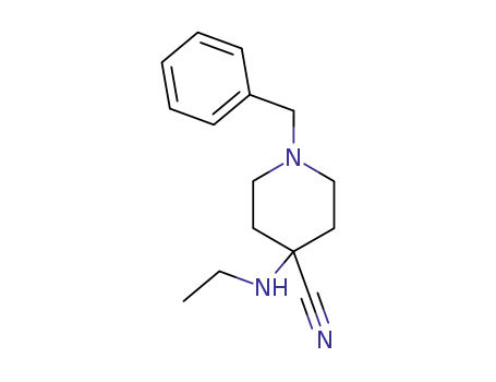 Molecular Structure of 1024-16-4 (1-benzyl-4-(ethylamino)piperidine-4-carbonitrile)