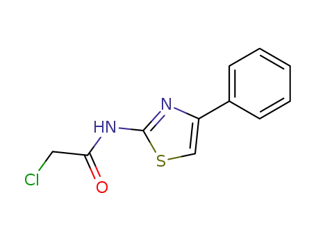 Molecular Structure of 5039-16-7 (2-Chloro-N-(4-phenyl-thiazol-2-yl)-acetamide)