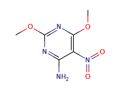 Molecular Structure of 73978-74-2 (6-amino-2,4-dimethoxy-5-nitropyrimidine)