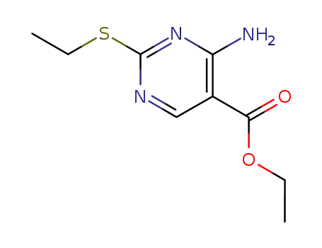 Molecular Structure of 778-97-2 (Ethyl 4-amino-2-(ethylthio)-5-pyrimidinecarboxylate)