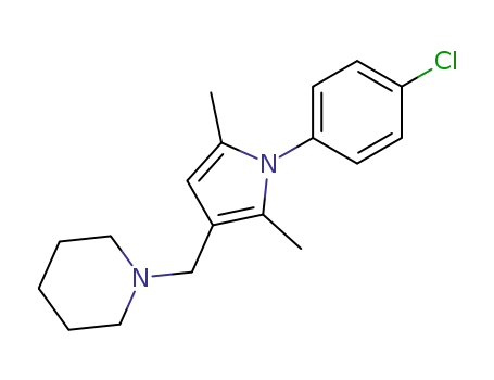 Molecular Structure of 138222-96-5 (Piperidine, 1-[[1-(4-chlorophenyl)-2,5-dimethyl-1H-pyrrol-3-yl]methyl]-)