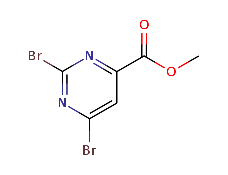 Molecular Structure of 880091-37-2 (4-Pyrimidinecarboxylic acid, 2,6-dibromo-, methyl ester)