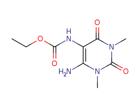 Molecular Structure of 49810-21-1 (ETHYL (6-AMINO-1,2,3,4-TETRAHYDRO-1,3-DIMETHYL-2,4-DIOXO-5-PYRIMIDINYL)-CARBAMATE)