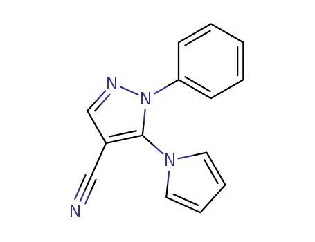Molecular Structure of 95834-35-8 (1-PHENYL-5-(1H-PYRROL-1-YL)-1H-PYRAZOLE-4-CARBONITRILE)