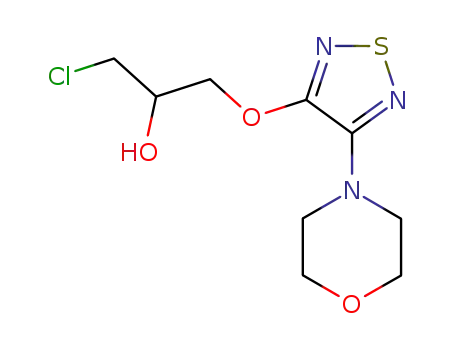 Molecular Structure of 110638-00-1 (2-Propanol, 1-chloro-3-[[4-(4-morpholinyl)-1,2,5-thiadiazol-3-yl]oxy]-)