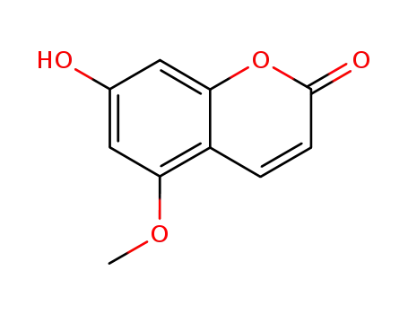 Molecular Structure of 3067-10-5 (5-Methoxy-7-hydroxycoumarin)