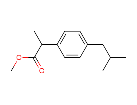 Molecular Structure of 61566-34-5 (METHYL 2-(4-ISOBUTYLPHENYL)PROPANOATE)