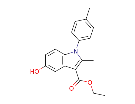 Molecular Structure of 5165-45-7 (1H-Indole-3-carboxylic acid, 5-hydroxy-2-methyl-1-(4-methylphenyl)-,
ethyl ester)