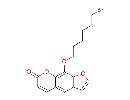 Molecular Structure of 85213-86-1 (9-[(6-bromohexyl)oxy]-7H-furo[3,2-g]chromen-7-one)