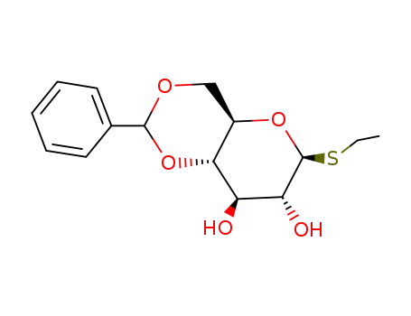 Molecular Structure of 20701-61-5 (Ethyl 4,6-O-benzylidene-1-thio-b-D-glucopyranoside)