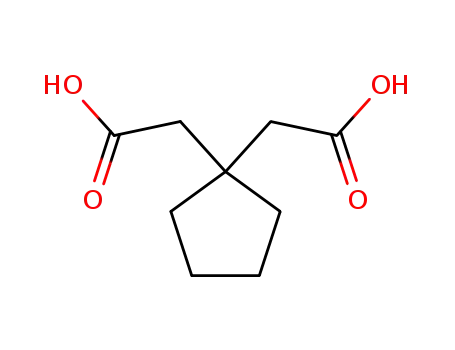 Molecular Structure of 16713-66-9 (Cyclopentane-1,1-diacetic acid)