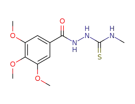 Molecular Structure of 77803-34-0 (Benzoic acid, 3,4,5-trimethoxy-,
2-[(methylamino)thioxomethyl]hydrazide)
