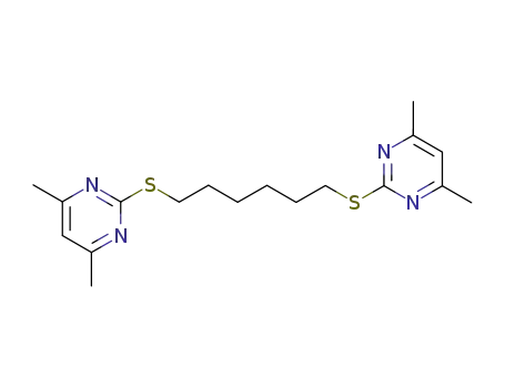 Molecular Structure of 14961-49-0 (Pyrimidine,2,2'-[1,6-hexanediylbis(thio)]bis[4,6-dimethyl- (9CI))