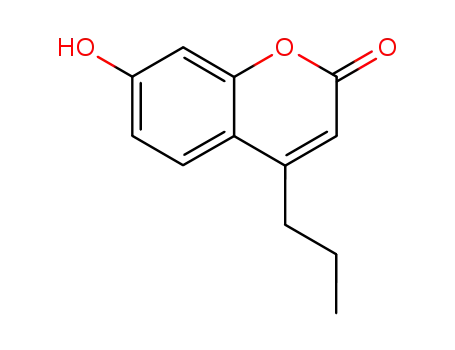Molecular Structure of 19225-02-6 (7-HYDROXY-4-PROPYL-2H-CHROMEN-2-ONE)