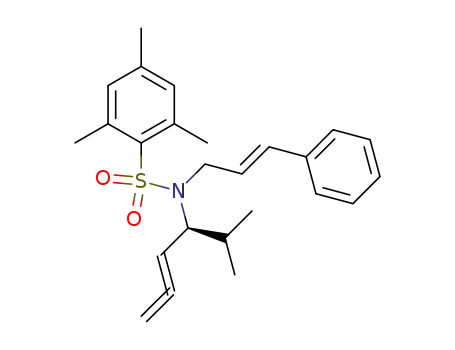 Molecular Structure of 597540-82-4 (Benzenesulfonamide,
2,4,6-trimethyl-N-[(1S)-1-(1-methylethyl)-2,3-butadienyl]-N-[(2E)-3-phen
yl-2-propenyl]-)