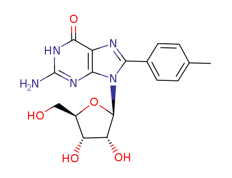 Molecular Structure of 79953-04-1 (8-(4-methylphenyl)guanosine)