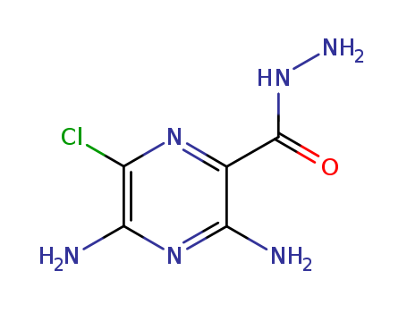 Pyrazinecarboxylic acid, 3,5-diamino-6-chloro-, hydrazide