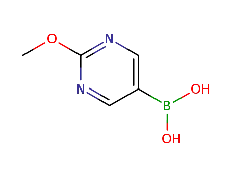 Molecular Structure of 628692-15-9 (2-Methoxypyrimidine-5-boronic acid)