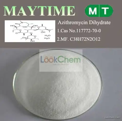 Top quality Azithromycin Dihydrate,99%,USP/BP/EP,CAS:117772-70-0