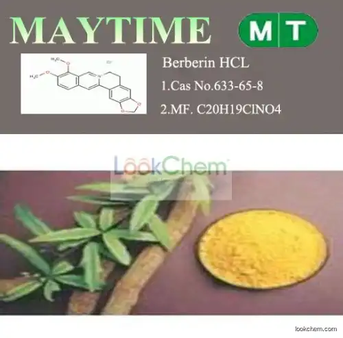 Factory supply 100% Natural Berberine Hydrochloride/HCL 633-65-8