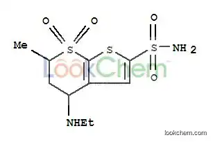 trans-6-Methyl-4-ethylamino-5,6-dihydro-4H-thieno[2,3-b]thiopyran-2-sulfonamide-7,7-dioxide