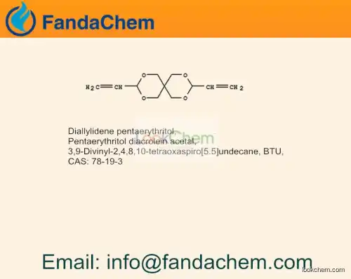 Diallylidene pentaerythritol,Pentaerythritol diacrolein acetal,3,9-Divinyl-2,4,8,10-tetraoxaspiro[5.5]undecane, BTU, cas  78-19-3