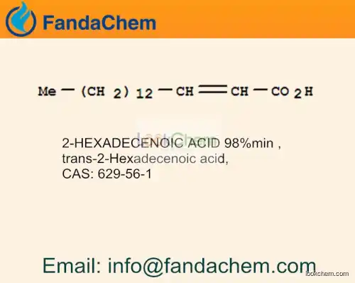 Leading producer and exporter of 2-HEXADECENOIC ACID 95%min ,trans-2-Hexadecenoic acid,cas: 629-56-1 in China