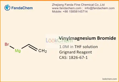 Grignard Reagent, CAS:1826-67-1, Vinylmagnesium bromide 1.0M in THF solution, Fandachem, leading exporter of Grignard Reagent in China,Zhejiang Fanda Fine Chemical Co.,Ltd