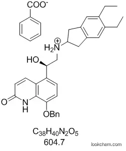 (R)-N-(2-(8-(benzyloxy)-2-oxo-1,2-dihydroquinolin-5-yl)-2-hydroxyethyl)-5,6-diethyl-2,3-dihydro-1H-inden-2-aminium benzoate