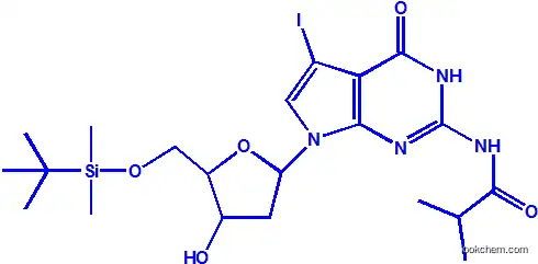 2-isobutyryl-7-iodo-5'-O-(tert-butyldimethylsilanyl)-2'-deoxy-7-deaza-D-guanosine