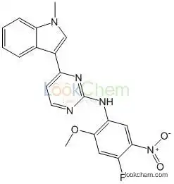 C20H16FN5O3 N-(4-fluoro-2-Methoxy-5-nitrophenyl)-4-(1-Methylindol-3-yl)pyriMidin-2-aMine CAS NO.1421372-94-2