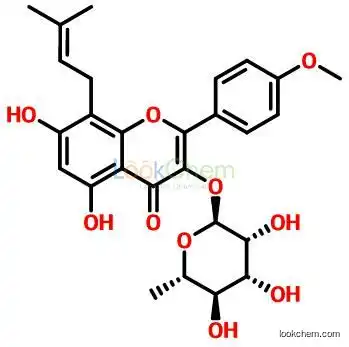 3,5,7-Trihydroxy-4'-methoxyl-8-prenylflavone-3-O-rhamnopyranoside