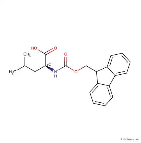 Fmoc-Leu-OH, (2S)-2-(9H-fluoren-9-ylmethoxycarbonylamino)-4-methylpentanoic acid, MFCD00037133(35661-60-0)