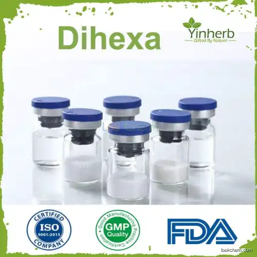 Dihexa raw powder and vials manufactured by Yinherb-lab