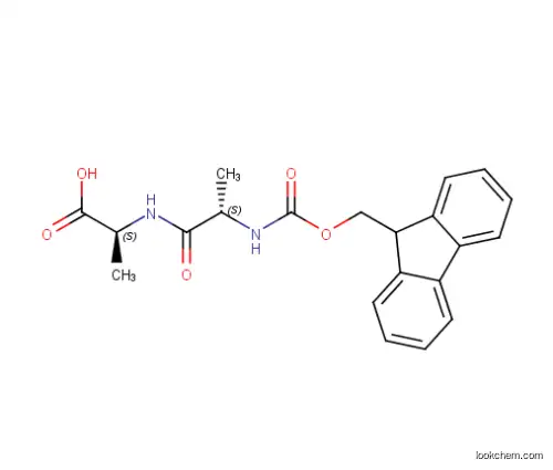 Fmoc-Ala-Ala-OH, (2S)-2-[[(2S)-2-(9H-fluoren-9-ylmethoxycarbonylamino)propanoyl]amino]propanoic acid, MFCD00190869