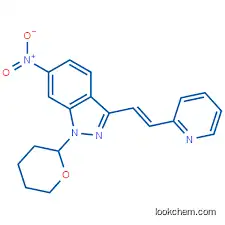 High quality (E)-6-Nitro-3-[2-(pyridin-2-yl)ethenyl]-1-(tetrahydro-2H-pyran-2-yl)-1H-indazole CAS: 886230-75-7 99%min-Axitinib intermediates
