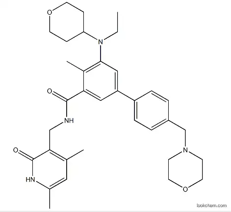 N-[(4,6-dimethyl-2-oxo-1H-pyridin-3-yl)methyl]-3-[ethyl(oxan-4-yl)amino]-2-methyl-5-[4-(morpholin-4-ylmethyl)phenyl]benzamide,1403254-99-8