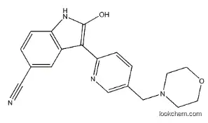 3-[5-(morpholin-4-ylmethyl)-1H-pyridin-2-ylidene]-2-oxo-1H-indole-5-carbonitrile,612487-72-6