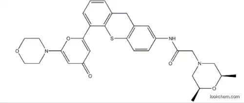 2-[(2S,6R)-2,6-dimethylmorpholin-4-yl]-N-[5-(6-morpholin-4-yl-4-oxopyran-2-yl)-9H-thioxanthen-2-yl]acetamide,925701-49-1