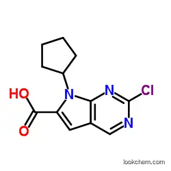 2-chloro-7-cyclopentyl-7H-pyrrolo[2,3-d]pyrimidine-6-carboxylic acid 1211443-58-1