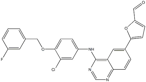 5-[4-((3-Chloro-4-((3-fluorobenzyl)oxy)phenyl)amino)quinazolin-6-yl]-2-furaldehydeCAS NO.: 231278-84-5
