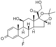 Pregna-1,4-diene-3,20-dione,6-fluoro-11,21-dihydroxy-16,17-[(1-methylethylidene)bis(oxy)]-, (6a,11b,16a)-CAS NO.: 3385-03-3