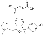 Pyrrolidine,2-[2-[(1R)-1-(4-chlorophenyl)-1-phenylethoxy]ethyl]-1-methyl-, (2R)-,(2E)-2-butenedioate (1:1)CAS NO.: 14976-57-9