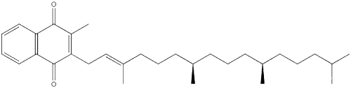 1,4-Naphthalenedione,2-methyl-3-[(2E,7R,11R)-3,7,11,15-tetramethyl-2-hexadecen-1-yl]-CAS NO.: 84-80-0