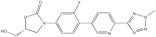 3-[3-Fluoro-4-[6-(2-methyl-2H-tetrazol-5-yl)-3-pyridinyl]phenyl]-5-(hydroxymethyl)-2-oxazolidinoneCAS NO.: 856866-72-3