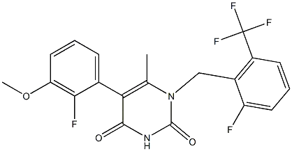 5-(2-Fluoro-3-methoxyphenyl)-1-[[2-fluoro-6-(trifluoromethyl)phenyl]methyl]-6-methyl-2,4(1H,3H)-pyrimidinedioneCAS NO.: 1150560-59-0