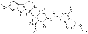 Yohimban-16-carboxylicacid, 18-[[4-[(ethoxycarbonyl)oxy]-3,5-dimethoxybenzoyl]oxy]-11,17-dimethoxy-,    84-36-6